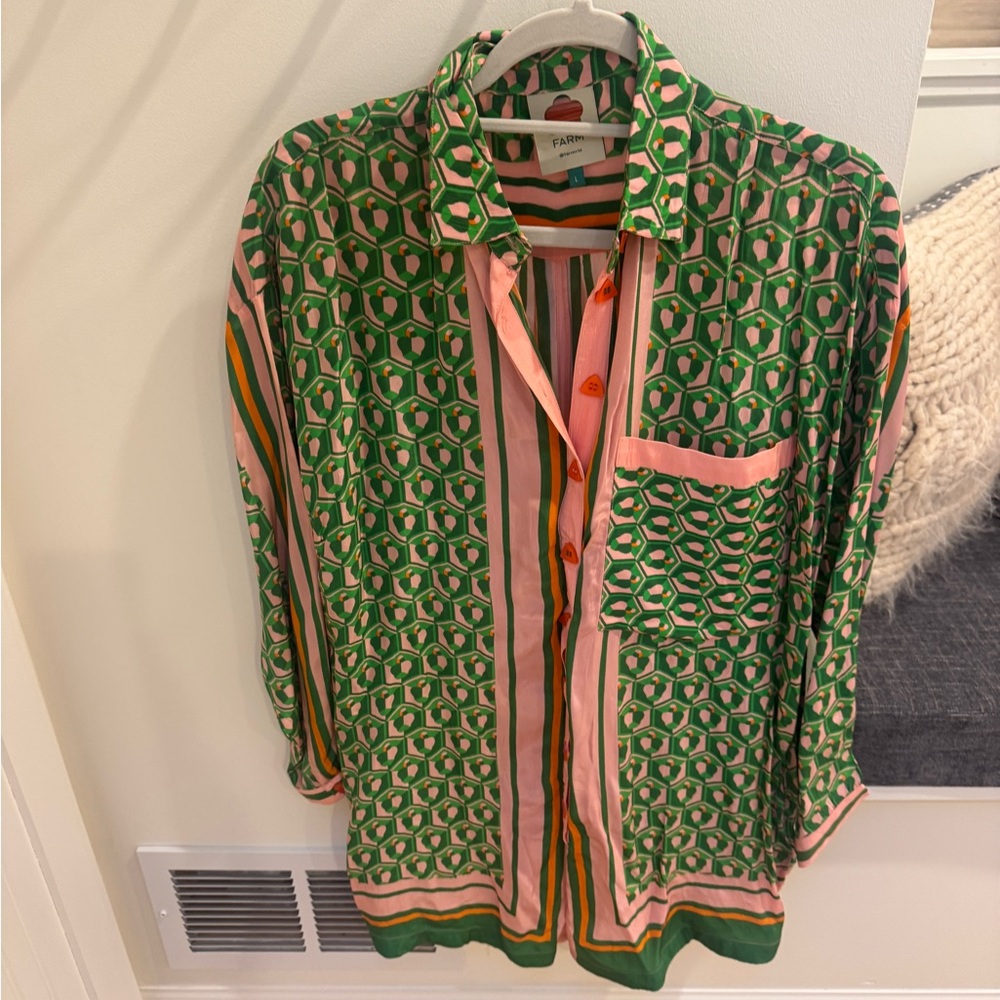 FARM Rio Cashew Scarf Mix Romper - Size large - Like new